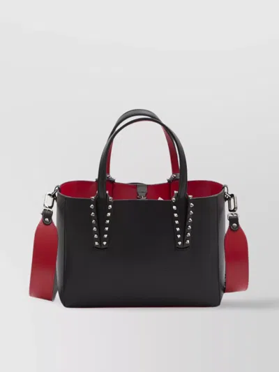 Christian Louboutin Grained Leather Tote Bag In Black