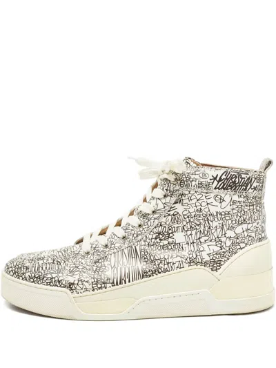 Pre-owned Christian Louboutin Graphic-print High-top Sneakers