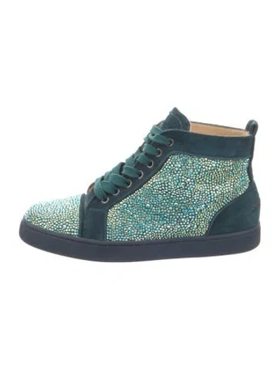 Pre-owned Christian Louboutin Graphic Print Sneakers In Blue