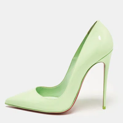 Pre-owned Christian Louboutin Green Patent Leather So Kate Pointed Toe Pumps Size 40