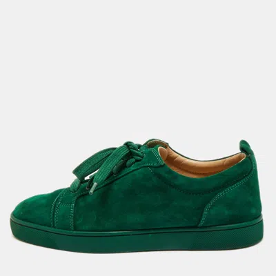 Pre-owned Christian Louboutin Green Suede Louis Junior Sneakers Size 41