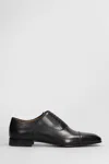 Christian Louboutin Greggo Lace Up Shoes In Black Leather In Black