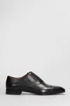 Christian Louboutin Greggo Lace Up Shoes In Black Leather In Black