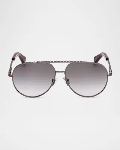 Christian Louboutin Greggo Lb0013 61mm Navigator Sunglasses In Gray