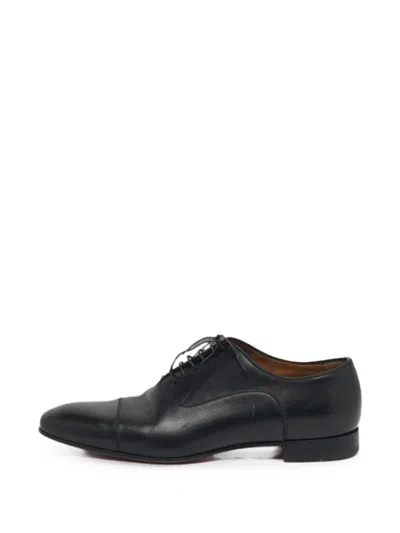 Pre-owned Christian Louboutin Greggo Leather Oxford Shoes In Black
