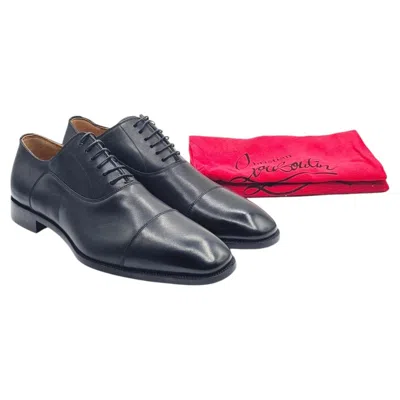 Pre-owned Christian Louboutin Greggo Leather Oxford Shoes Black Eu 41 Us 8 - Nwob