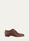 Christian Louboutin Greggo Patina Calf Leather Red Sole Oxford In Havane