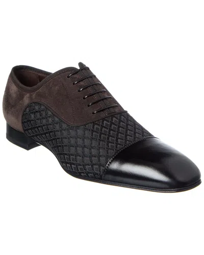 Christian Louboutin Greggo Suede & Leather Oxford In Black