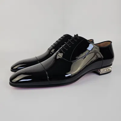 Pre-owned Christian Louboutin Greggyrocks Black Patent Leather Oxford Shoes