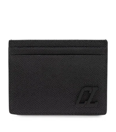 Christian Louboutin Groovy Calf Leather Card Holder In Black