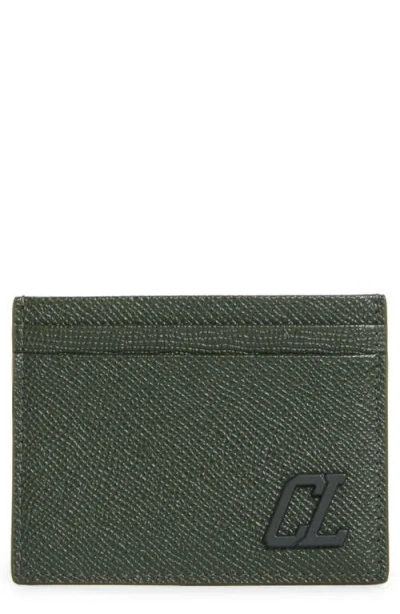 Christian Louboutin Groovy Calfskin Card Holder In E710 Tennessee/ Tennessee