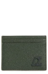 Christian Louboutin Groovy Calfskin Card Holder In E710 Tennessee/tennessee