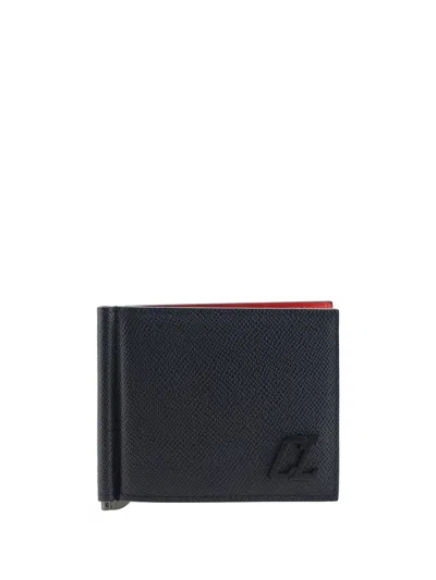 Christian Louboutin Groovy Money Clip Wallet In Black/black
