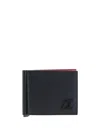 Christian Louboutin Groovy Full-grain Leather Billfold Wallet With Money Clip In Black/black