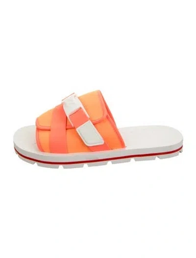 Pre-owned Christian Louboutin Grosgrain Trim Sandals In Orange