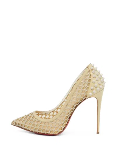 Pre-owned Christian Louboutin Guni Spiked Pumps In Neutral