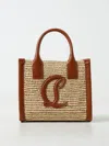 Christian Louboutin Womens By My Side Mini Raffia And Leather Large Tote Bag Natural In Natural