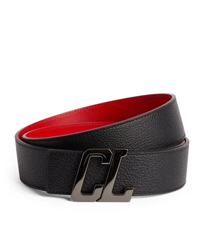 Christian Louboutin Happy Rui Leather Monogram Belt In Red