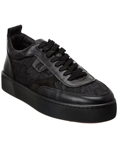 Christian Louboutin Happyrui Canvas & Leather Sneaker In Black