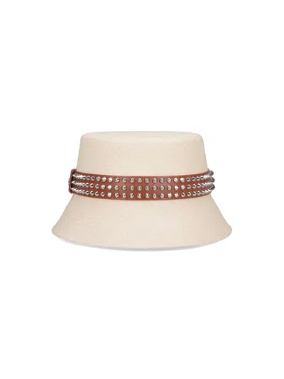 Christian Louboutin Bobino Spikes Panama Bucket Hat