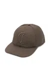 Christian Louboutin Mooncrest Adjustable Canvas Baseball Cap In Gray