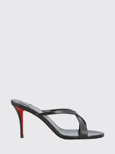 Christian Louboutin Mulazee Cross 100 Leather Sandal In Black