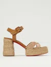 Christian Louboutin Calakala 70 Nubuck And Suede Espadrille Platform Sandals In Neutral