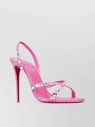 Christian Louboutin Heeled Sandals With Embellished Open Toe In Pink