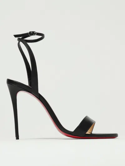 Christian Louboutin Heeled Sandals Woman Black In Animal Print