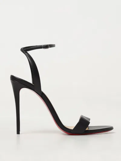 Christian Louboutin Loubi Queen Red Sole Ankle-wrap Sandals In Black