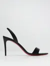 Christian Louboutin O Marylin Leather Red Sole Halter Sandals In Black