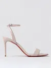 Christian Louboutin Loubigirl 85 Leather Sandal In Cream
