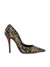 Christian Louboutin Miss Z Ocelot Embroidered Crepe Satin Pumps 100 In Multi/black/lin Bk