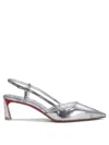 Christian Louboutin Woman Pumps Silver Size 8 Leather
