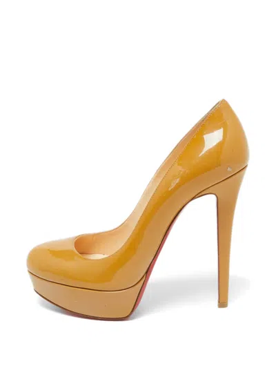 Pre-owned Christian Louboutin Heeled-platform Pumps In Orange