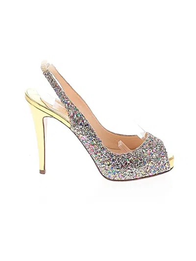 Pre-owned Christian Louboutin Heels In Gold
