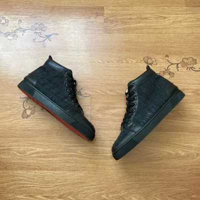 Pre-owned Christian Louboutin Hi Top Sneakers In Black