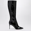 Christian Louboutin Shiny Knee-length Stiletto Heel Boots In Animal Print