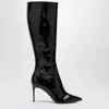 Christian Louboutin Shiny Knee-length Stiletto Heel Boots In Animal Print