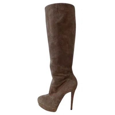 Pre-owned Christian Louboutin High Boots Size 37 1/2 In Black