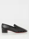 Christian Louboutin Spikeasy Studded Red Sole Slip-on Loafers In Black