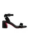 Christian Louboutin Miss Sabina Red Sole Ankle-strap Sandals In Black