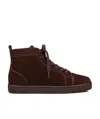 Christian Louboutin High Lace-up Casual Sneakers In Brown
