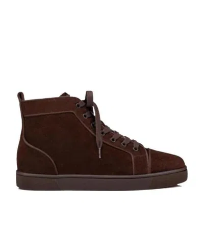Christian Louboutin High Lace-up Casual Sneakers In Brown