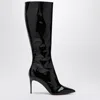 Christian Louboutin High Black Patent Leather Boot Women In Black
