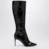 Christian Louboutin High Black Patent Leather Boot Women In Black
