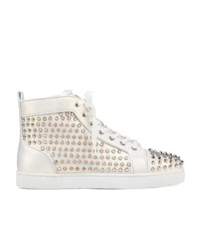 Christian Louboutin High-top Sports Shoes With Riveted Logo In White