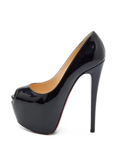 Pre-owned Christian Louboutin Highness Peep-toe Platform Pumps In Black