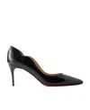 Christian Louboutin Hot Chick 70 Scalloped Patent-leather Pumps In Black