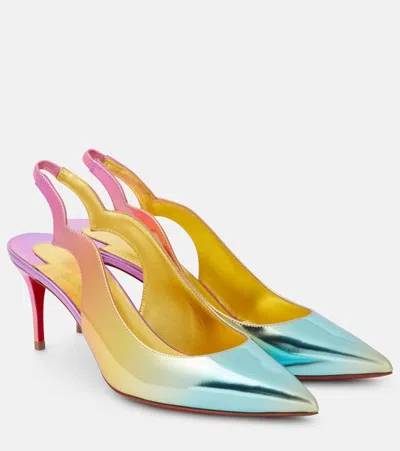 Christian Louboutin Hot Chick 70 Leather Slingback Pumps In Multicoloured